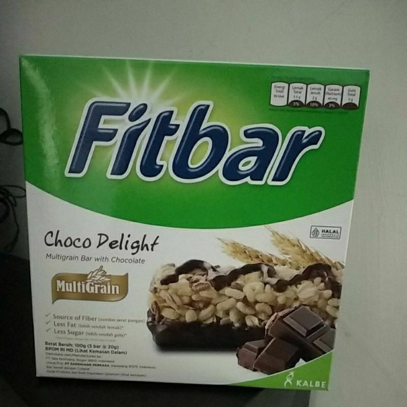 

FITBAR CHOCO / COKLAT / COKELAT DELIGHT 100G (ISI 5 BAR @20G) KALBE