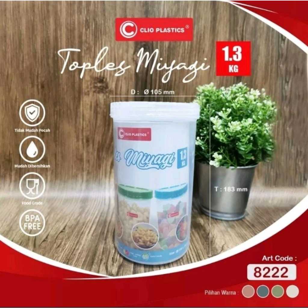 Toples Miyagi Clio Toples Kue Kering Lebaran Plastik 1.3KG