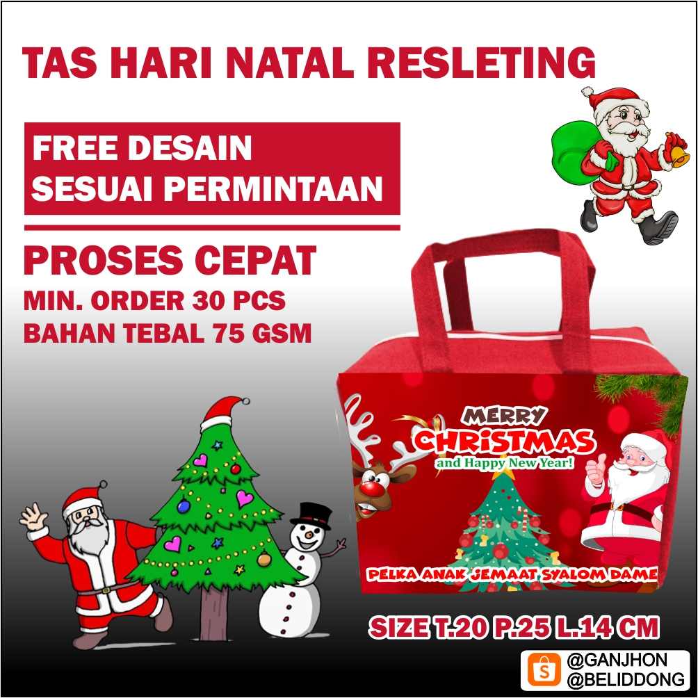 

Tas hampers natal / tas Souvenir Sovenir Natal dan Tahun Baru / Bingkisan Natal Goodie Bag CUSTOM