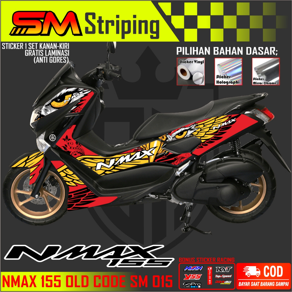 SKOTLET STIKER MOTOR NMAX OLD VARIASI STIKER STRIPING NMAX 155 OLD SM 015