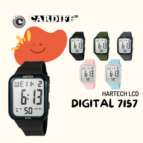 HARTECH LCD 7157 Jam Tangan Wanita Sport Water Resist