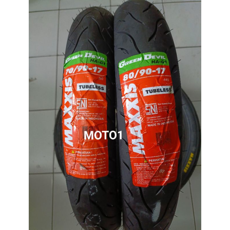 (COD) Ready Paket - Ban Maxxis Green Devil 70/90-17 Dan 80/90-17- Tubeless