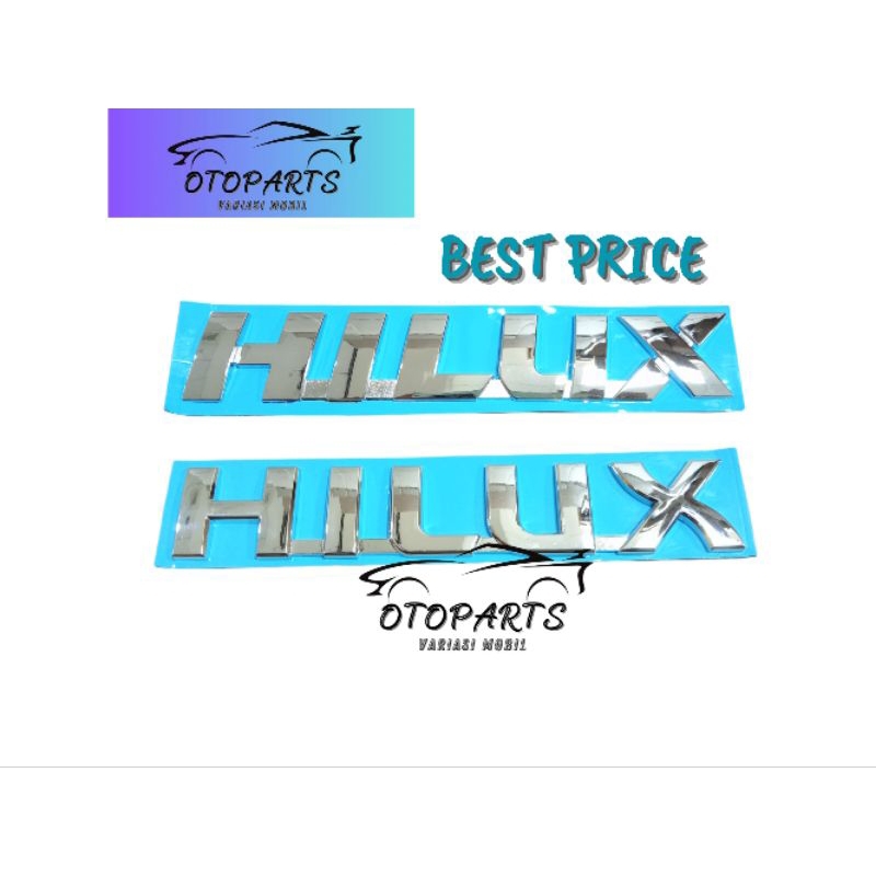 EMBLEM LOGO HILUX CROM TEMPELAN MOBIL/AKSESORIS EMBLEM LOGO HILUX CROM