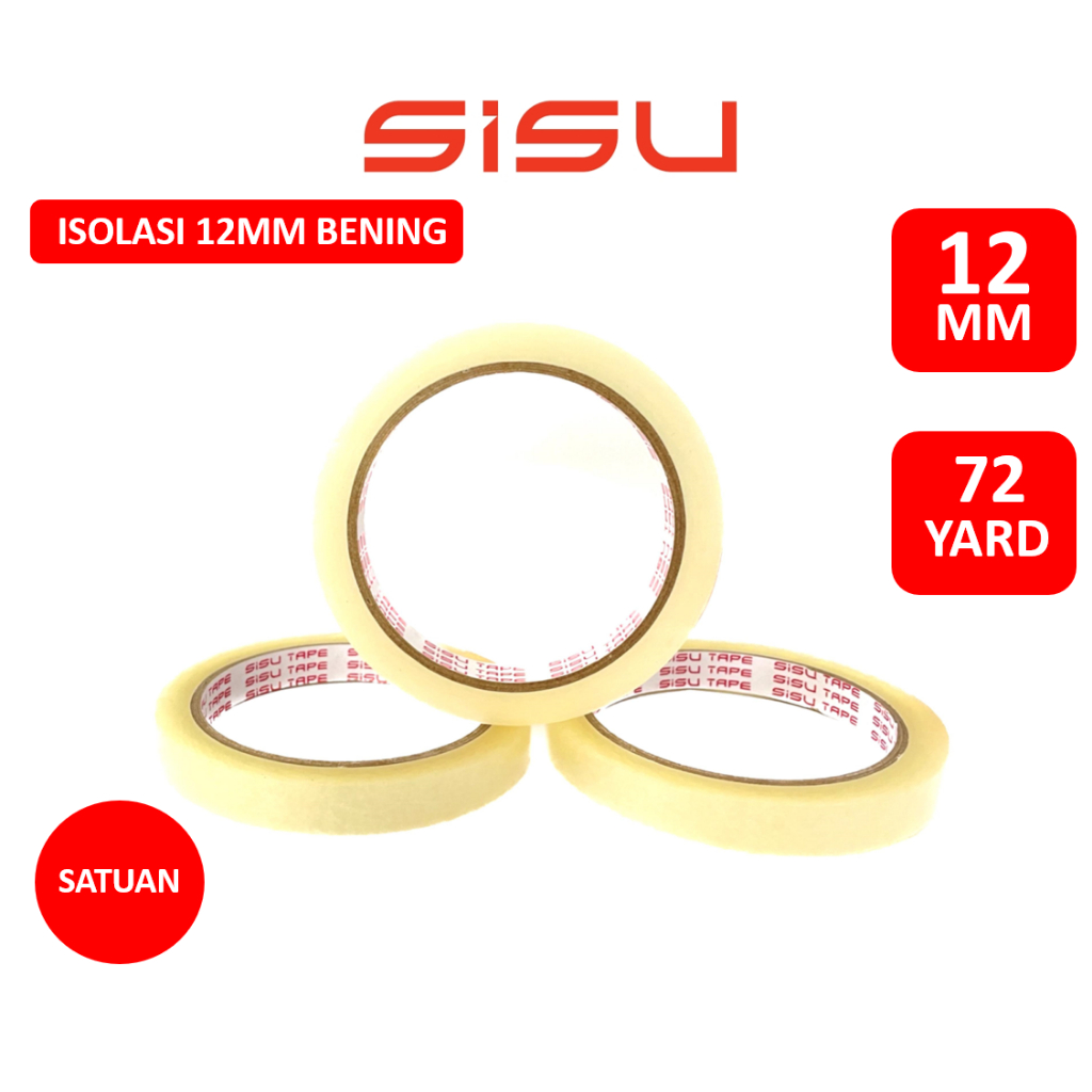

Isolasi / Solatip Bening SISU Tape 12mm x 72Yard 1/2 Inch