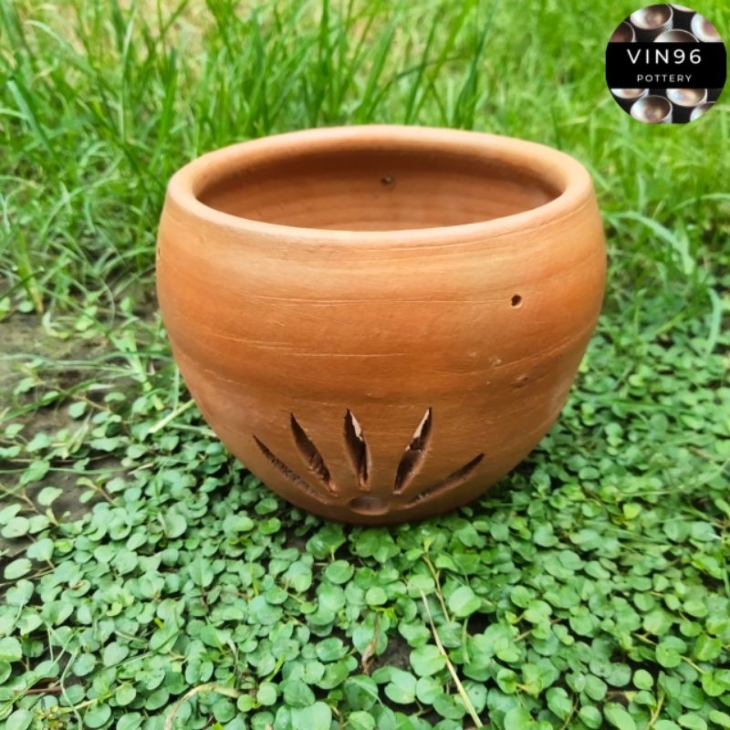 Pot anggrek gantung gerabah tanah liat