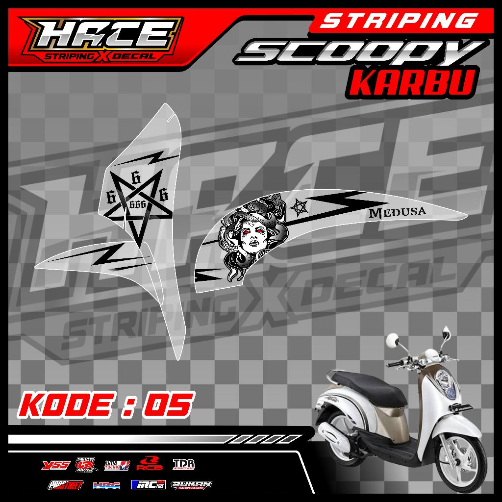 05 STICKER STRIPING TRANSPARAN UV SCOOPY KARBU - STRIPING UV SCOOPY KARBU MEDUSA