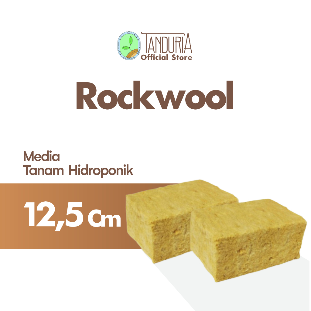 TANDURIA - Rockwool Media Tanam Semai Hidroponik 12.5 cm untuk 90 Lubang