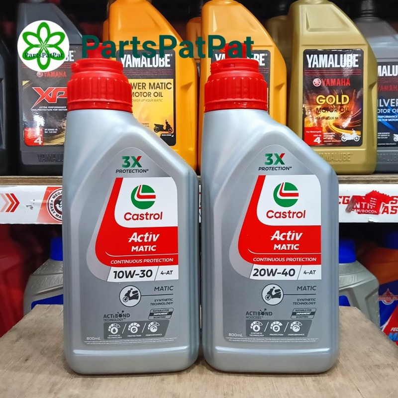 OLI OIL MESIN MATIK CASTROL ACTIV AKTIF MATIC 800ML 08LT 10W30 20W40 ASLI ORIGINAL