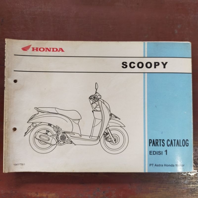 Buku Katalog Sparepart Honda Scoopy Tahun 2010 Fotocopy