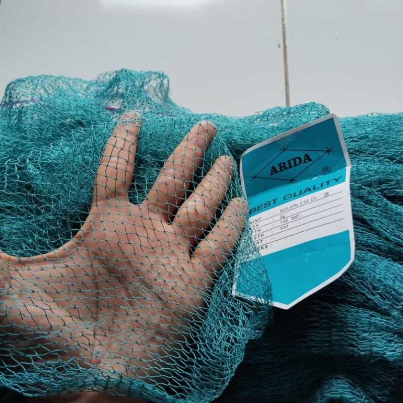 JARING NILON BAHAN ANCO BAHAN JALA  NILON ½ INCH MEREK ARIDA JARING IKAN KECIL bahan jala jaring uda