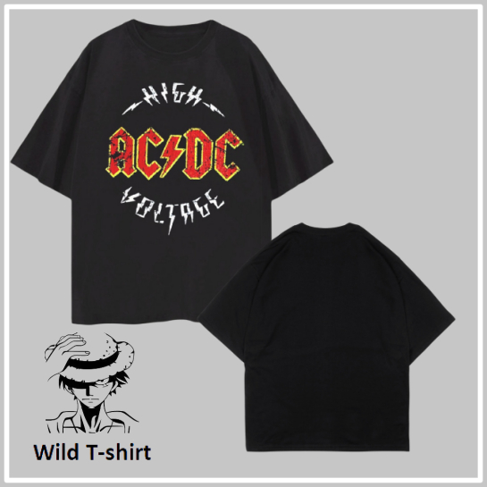 [Bestselling] Acdc Tshirt Vintage Oversized Tee Kaos Band Acdc High Voltage /