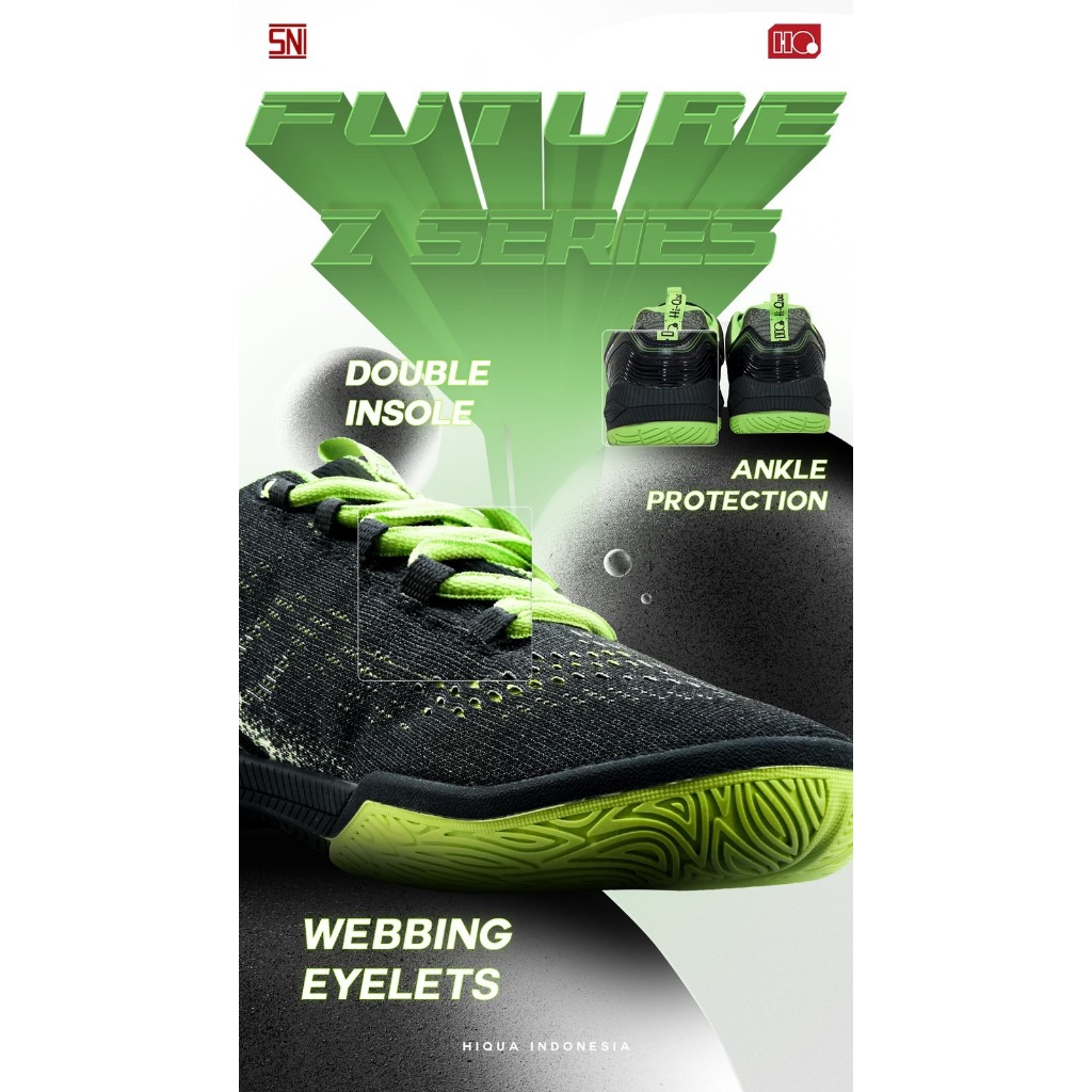 new deals sepatu badminton hiqua future z original 100%