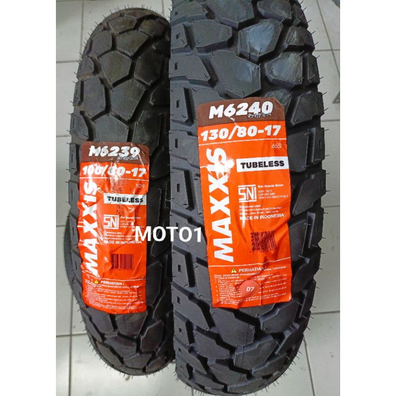 Ready Paket - Ban Maxxis  On Off 100/80-17 DAN 130/80-17- Motor Semi Trail - Dual Purpose Tubeless
