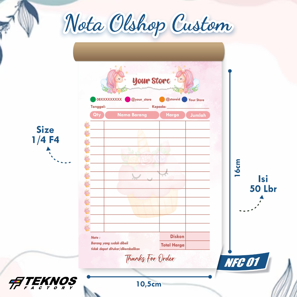 

NOTA OLSHOP CUSTOM 1 PLY NOTA LAUNDRY MURAH