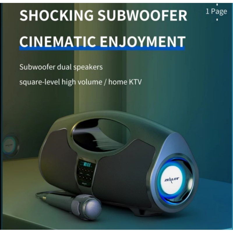 Zealot P1Powerful Boombox Portable Bluetooth / Subwoofer Bass 8000Mah