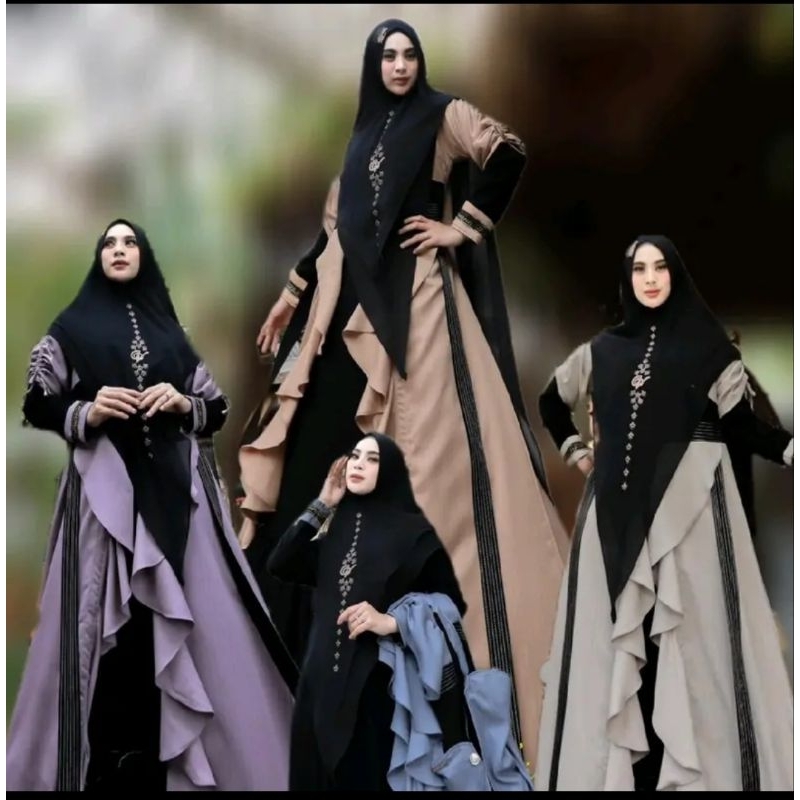 Set Syar'i Zania 3 in 1 By.Trevana (Tanya Stok)