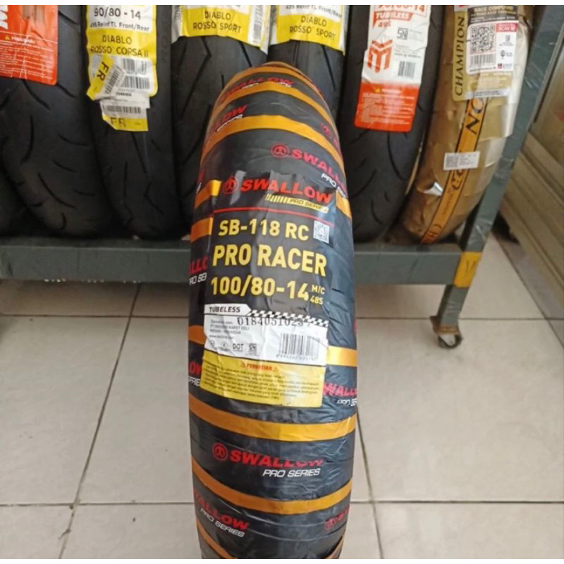 SWALLOW PRO RACER 100/80-14 TUBELES SOFT