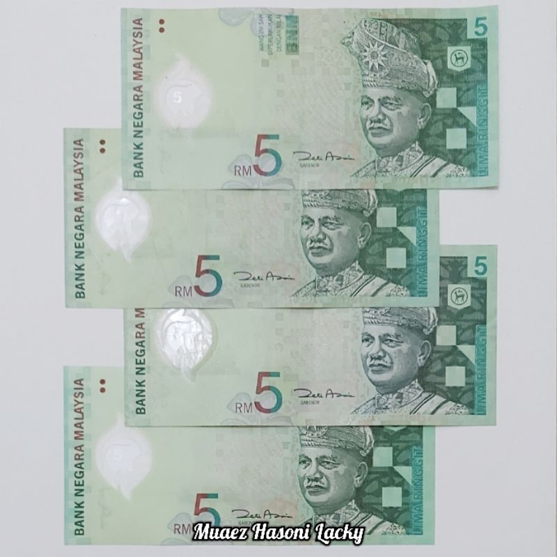 Koleksi Malaysia Ringgit Pecahan 5 Ringgit Kuno Polymer