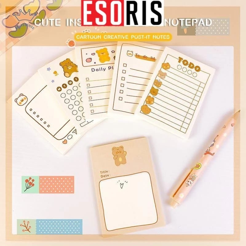 

(ES) ECB319 Memo Pad Karakter Lucu Buku Catatan Aesthetic Import