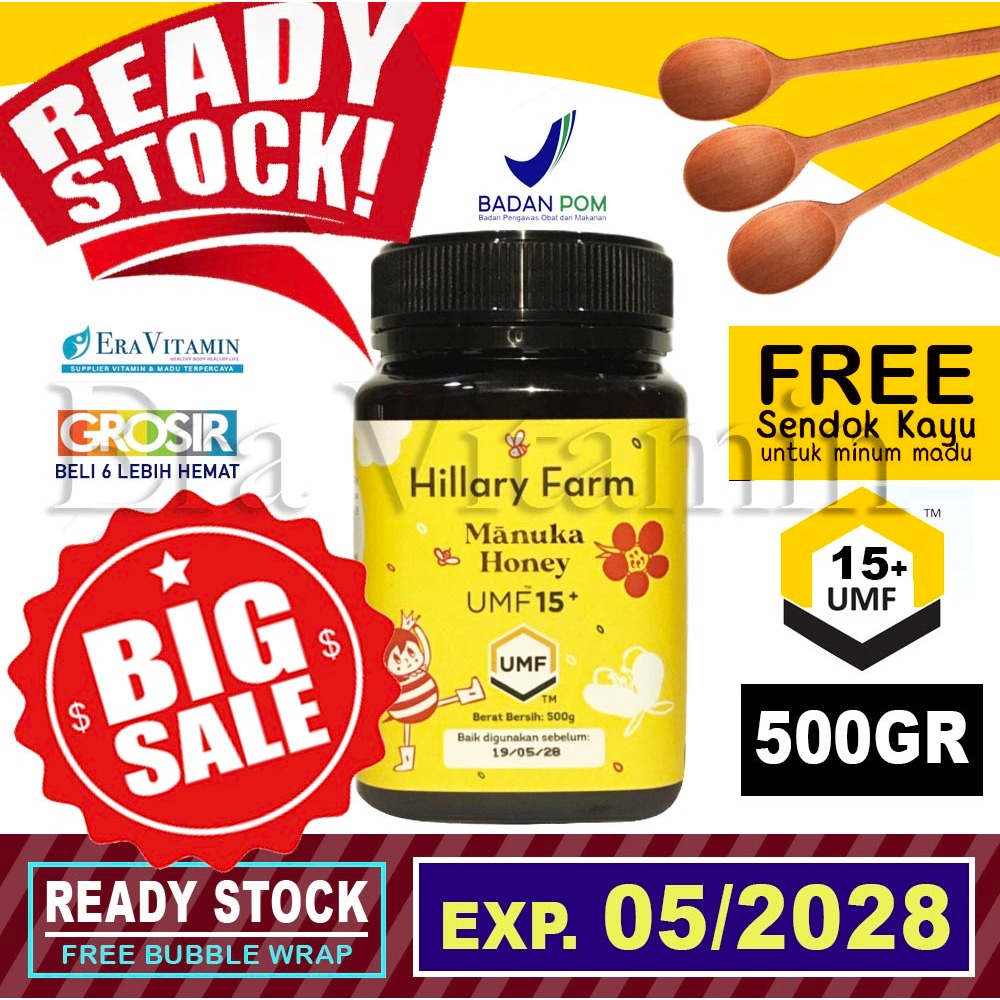 

Hillary Farm Honey UMF 15+ Manuka 500gr - madu manuka anak Pure New Zealand