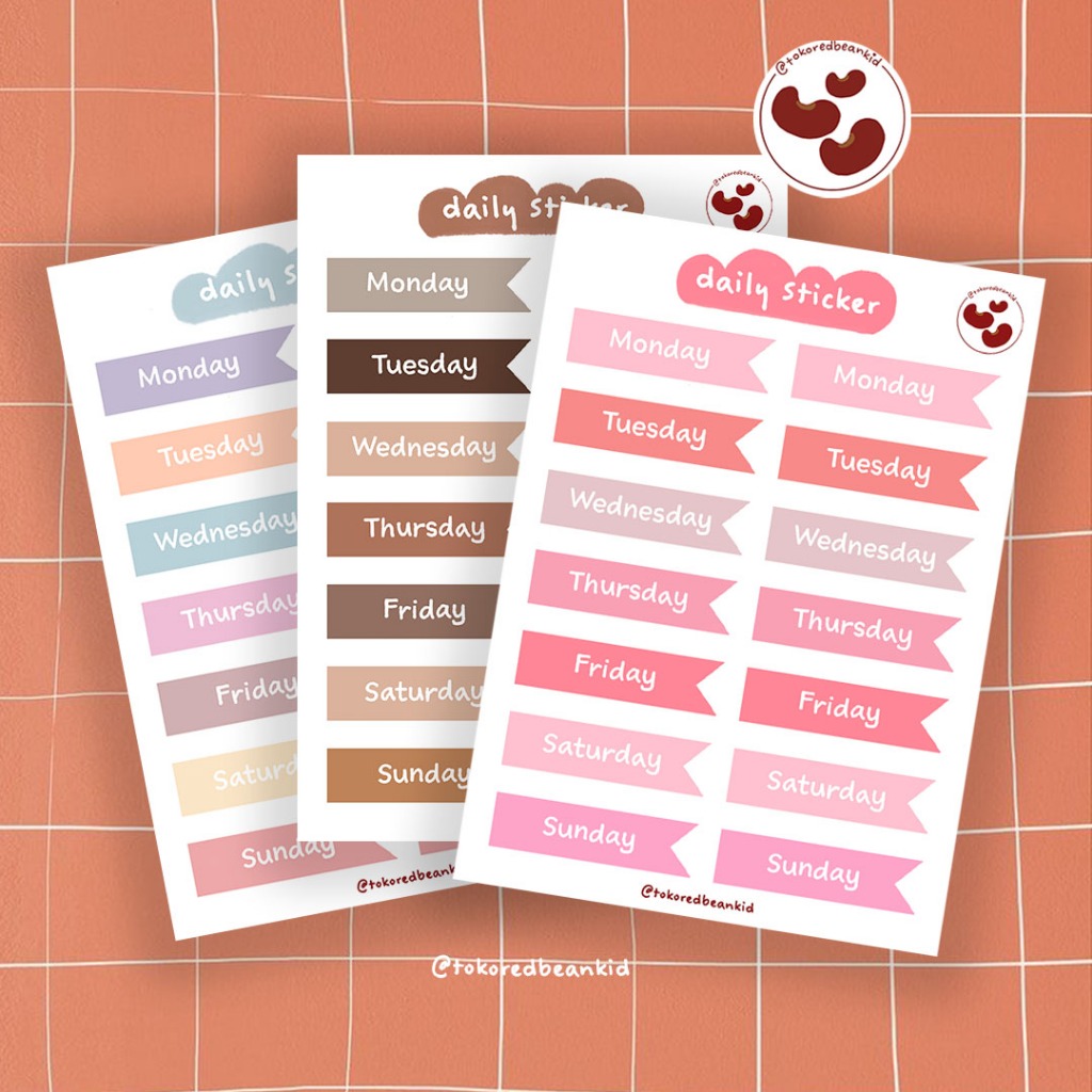 

Daily sticker planner | sticker planner | journal sticker | sticker nama hari