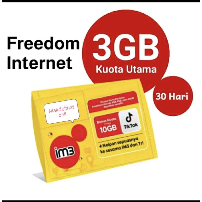 kartu perdana indosat im3 seri 0816 atau 0814, kuota 3gb, segel (NASIONAL).
