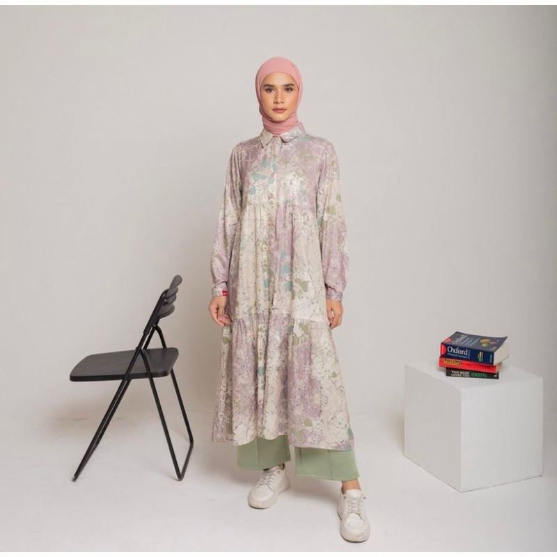 m dress splatter dauky gamis dauky