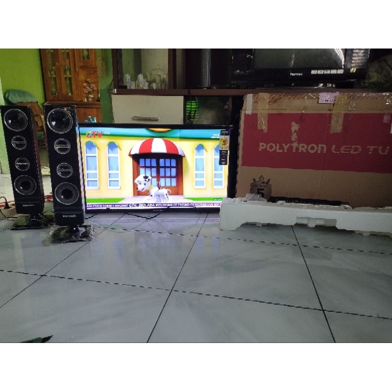 TV DIGITAL POLITRON 32INCH SPEKER TOWER