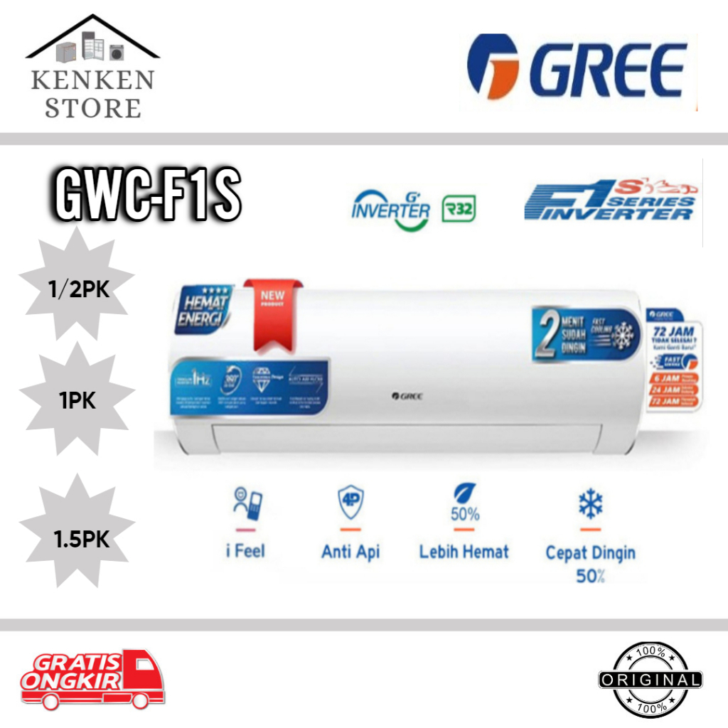 AC GREE 1/2PK-1PK INVERTER F1S