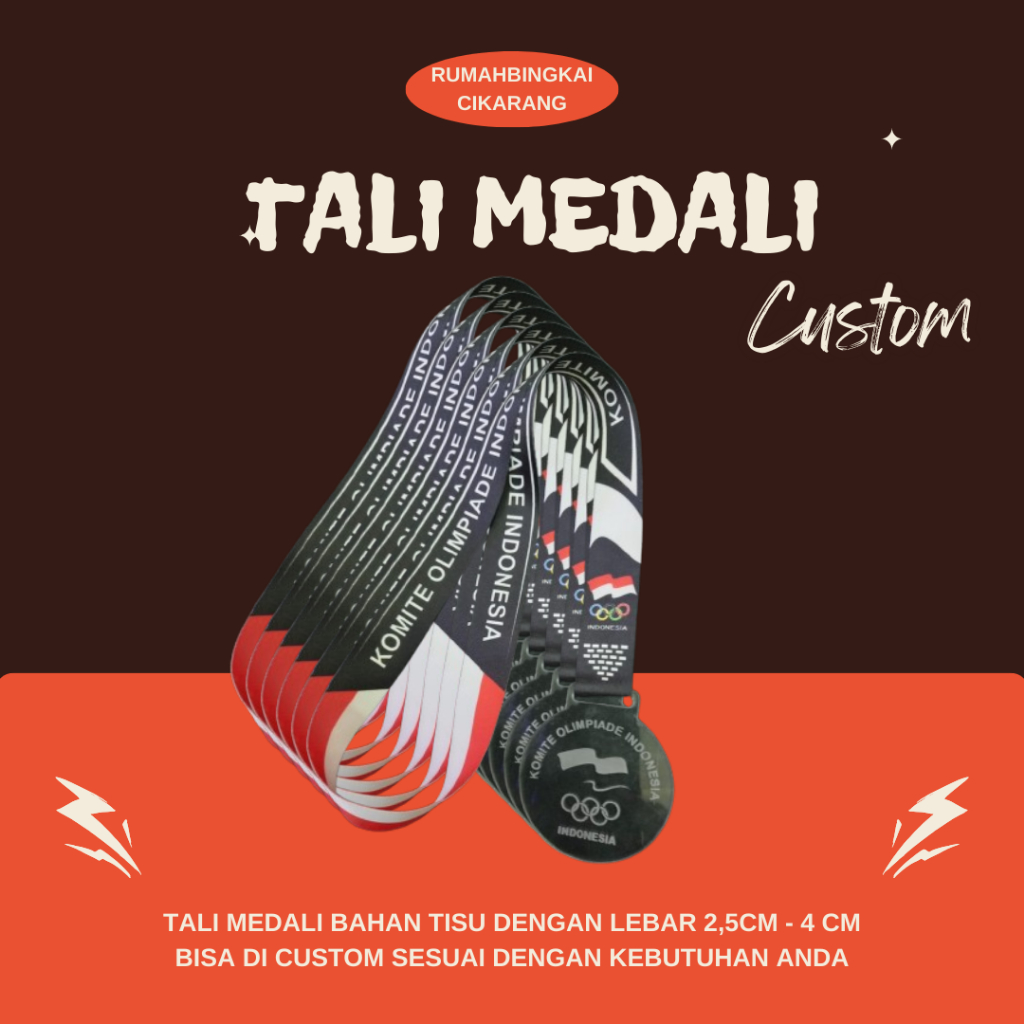 

TALI MEDALI CUSTOM PRINTING ukuran 2,5cm 3cm dan 4cm