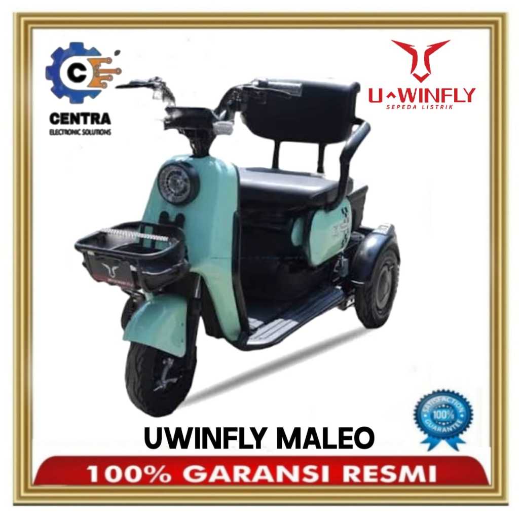 Sepeda Motor Listrik UWINFLY MALEO Roda 3 Tiga 500 Watt Electric E Bike GARANSI RESMI