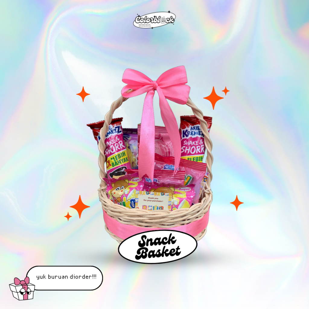 

Pink Snack Basket/Gift Box Snack/Kado Wisuda/Kado Ulang Tahun