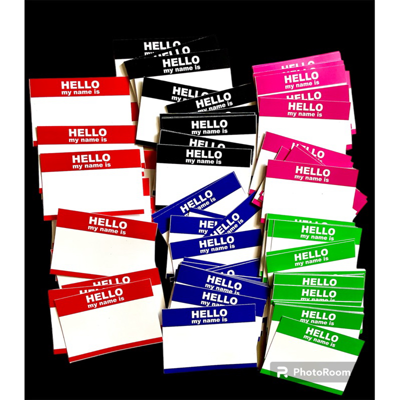 

HELLO VINYL STICKER pack 5pcs / stiker hello 5 lembar / hello my name stiker / name tag stiker