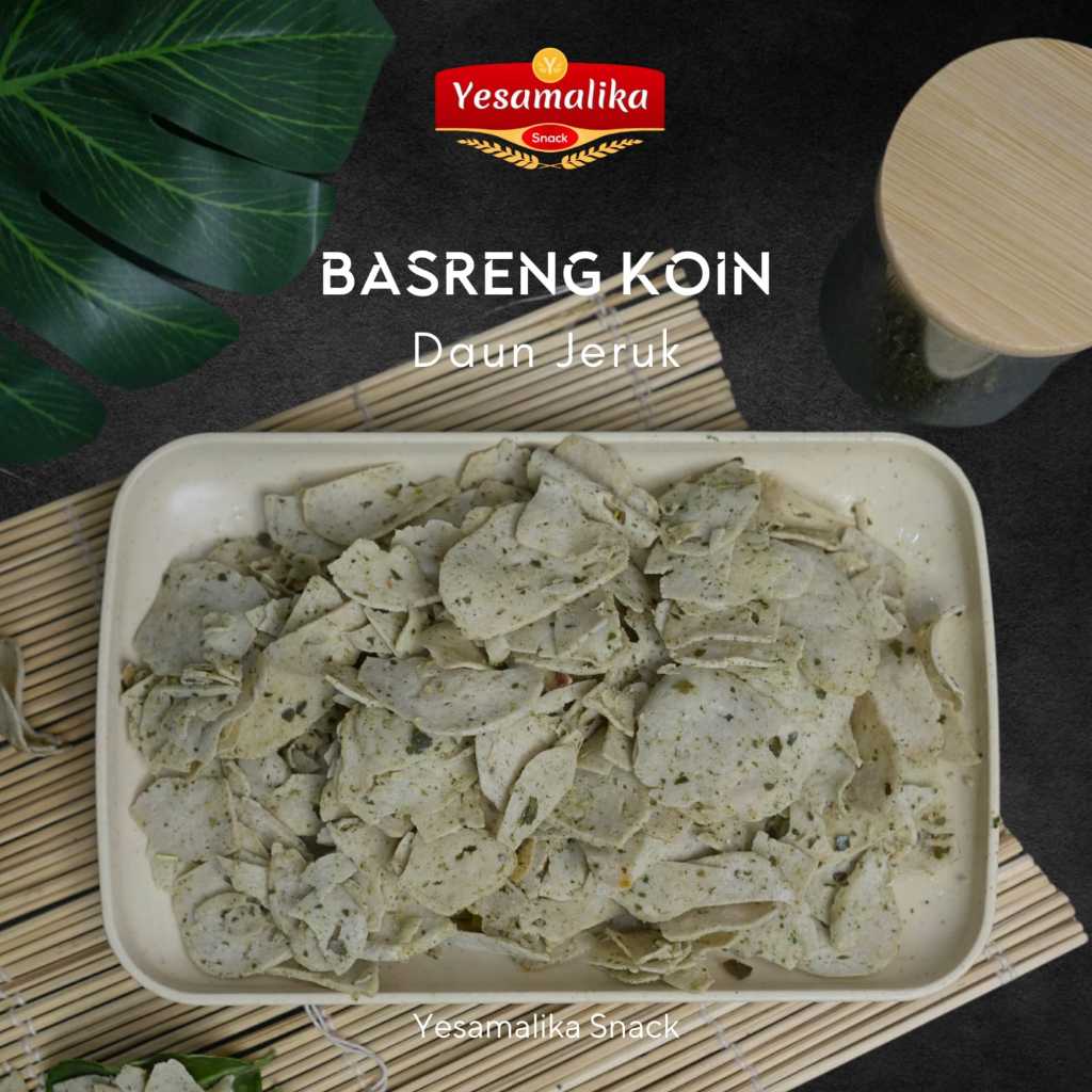 

Keripik basreng koin asin gurih bumbu daun jeruk 100 250 500 gram cemilan instant halal nikmat bisa COD | Yesamalika Snack