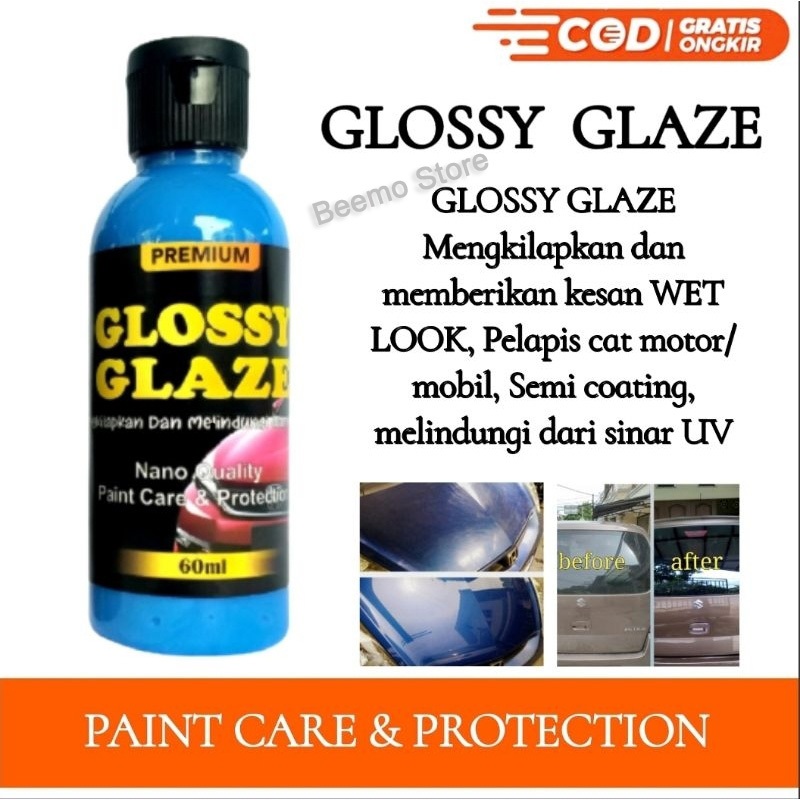 GLOSSY GLAZE Pengkilap body, Pengkilap cat motor & Mobil 50 & 60ml Kit