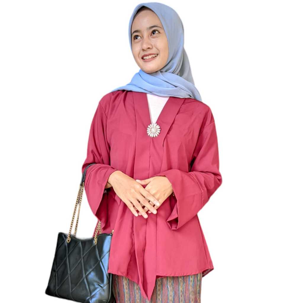 (BISA COD – REALPICT) KEBAYA ENCIM MERAH MARUN BORDIR UKURAN SAMPAI XXXXXL / KEBAYA WANITA MODERN