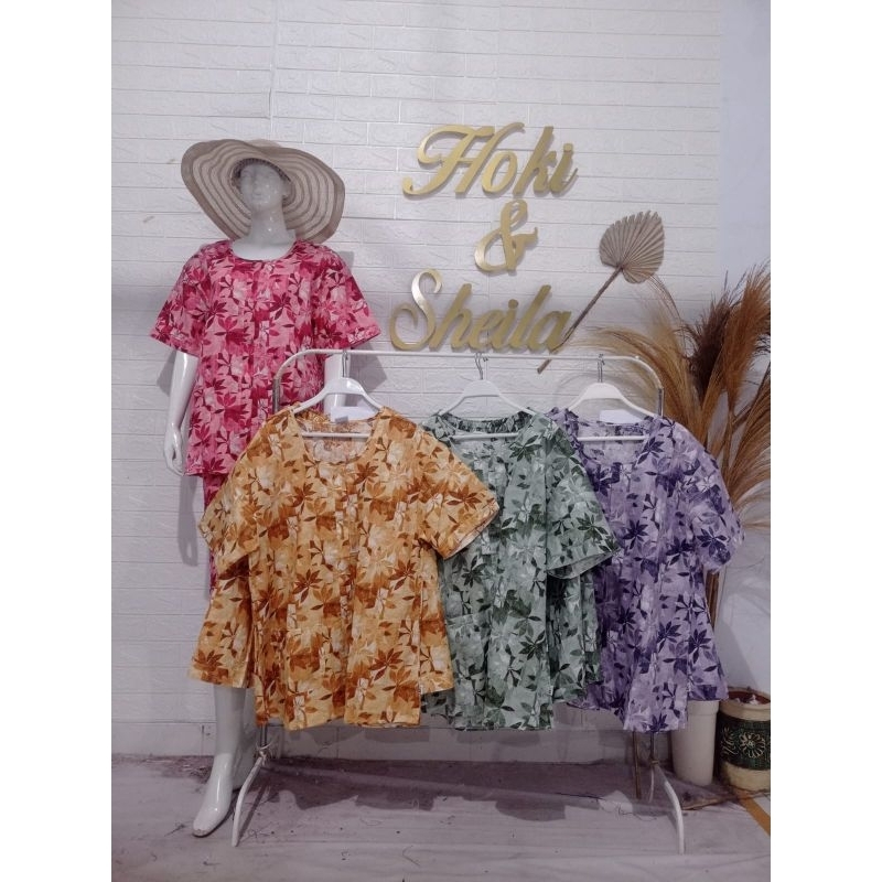 Baju Tidur HOKI & SHEILA XXL Jumbo Katun wanita (coconut leaves)