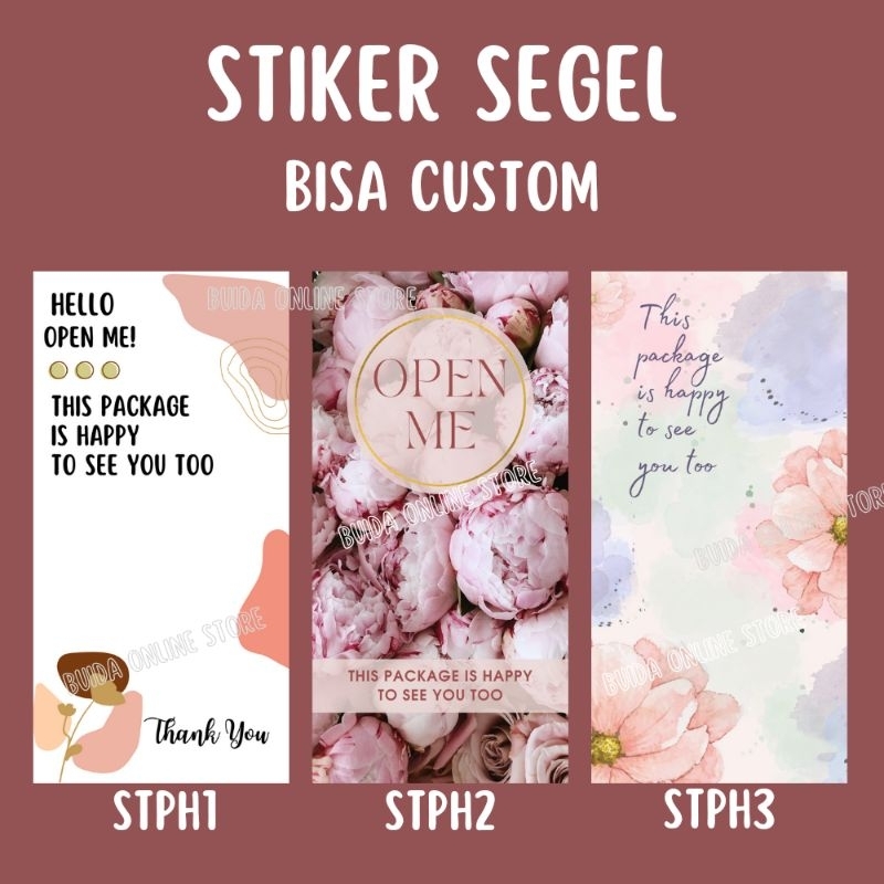 

Stiker Segel Open Me Hello This Package is happy to see you too packaging sealer paket dus box paperbag kotak