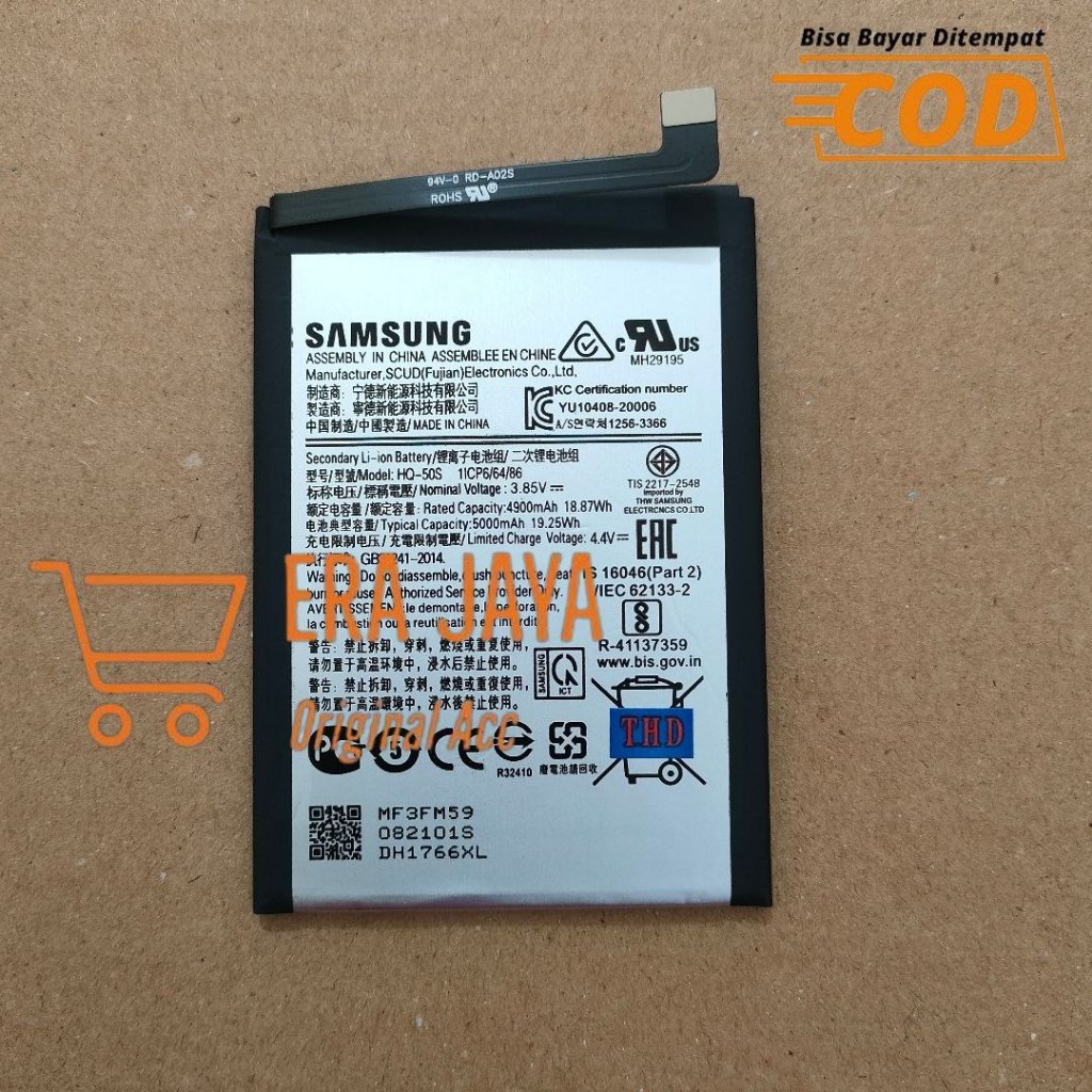SAMSUNG GALAXY A02S - Baterai Batre Hp Original Samsung Galaxy A02s A025F SM-A025F Kode Model HQ-50S