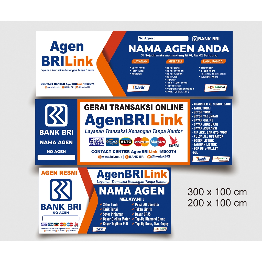 SPANDUK BANER AGEN BRILINK ATM MINI