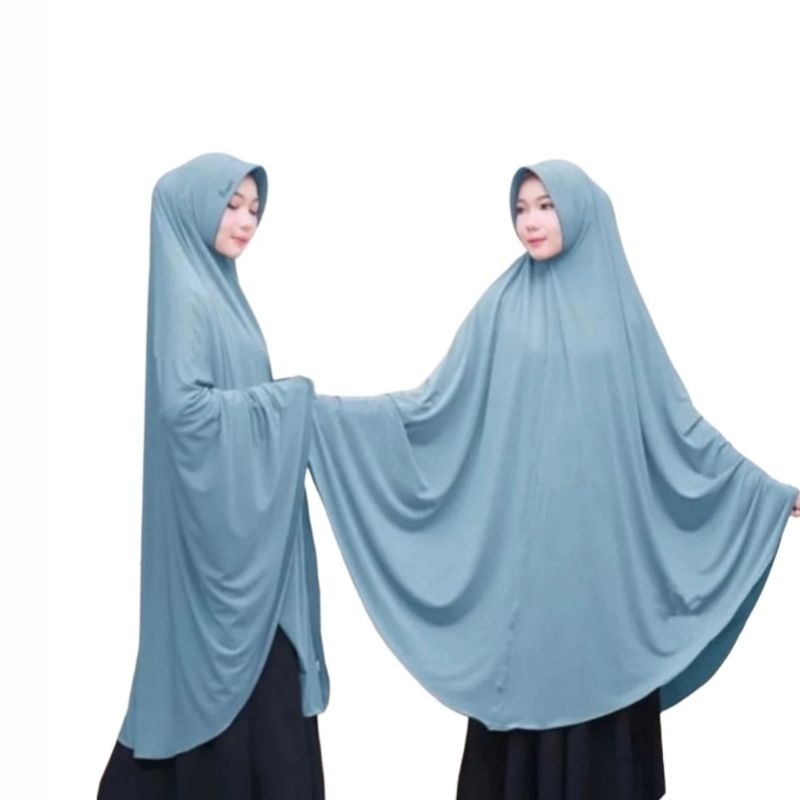 𝐃𝐌𝐅 - HIJAB KHIMAR SYAR'I SUPER JUMBO XXXXL POLOS JERSEY PREMIUM / JILBAB JUMBO SYARI XXXXL JERSEY P
