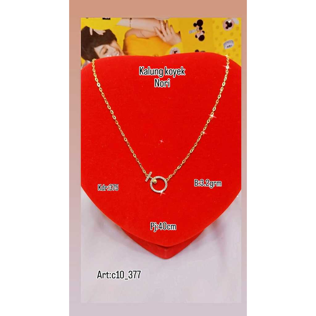 Kalung Emas Asli Motif Bulat Nori Kadar 375 3.2 Gram C10-377