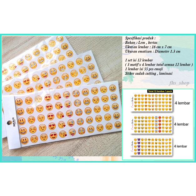 

12 Lembar Stiker Aesthetic Sticker Emoticon Stiker EmojiMedsos Emoticon Deco Sticker Stiker Jurnal