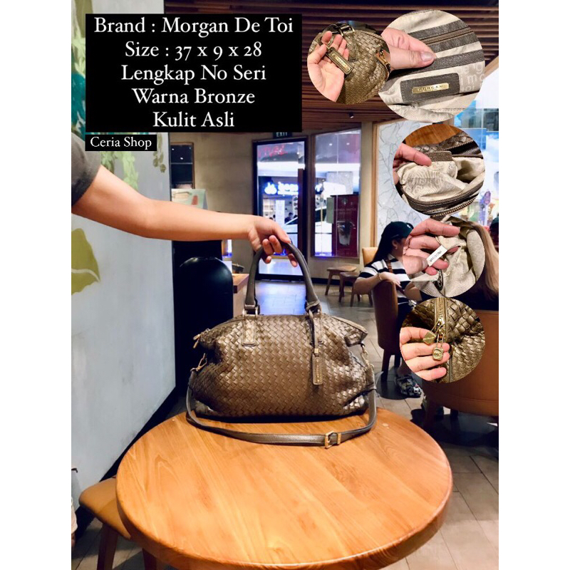 Tas Selempag/Sling Bag Kulit Asli Bronze Morgan De Toi Preloved/Seccond Bag