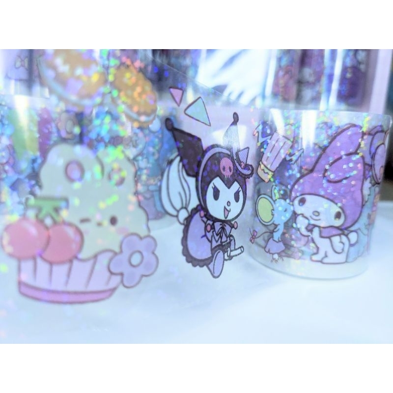 

Sticker Aesthetic Sanrio Transparan Glitter Anti Air