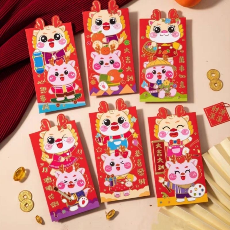 

Hong Bao CNY (1bungkus isi 6) | Angpao Tahun Naga Chinese New Year