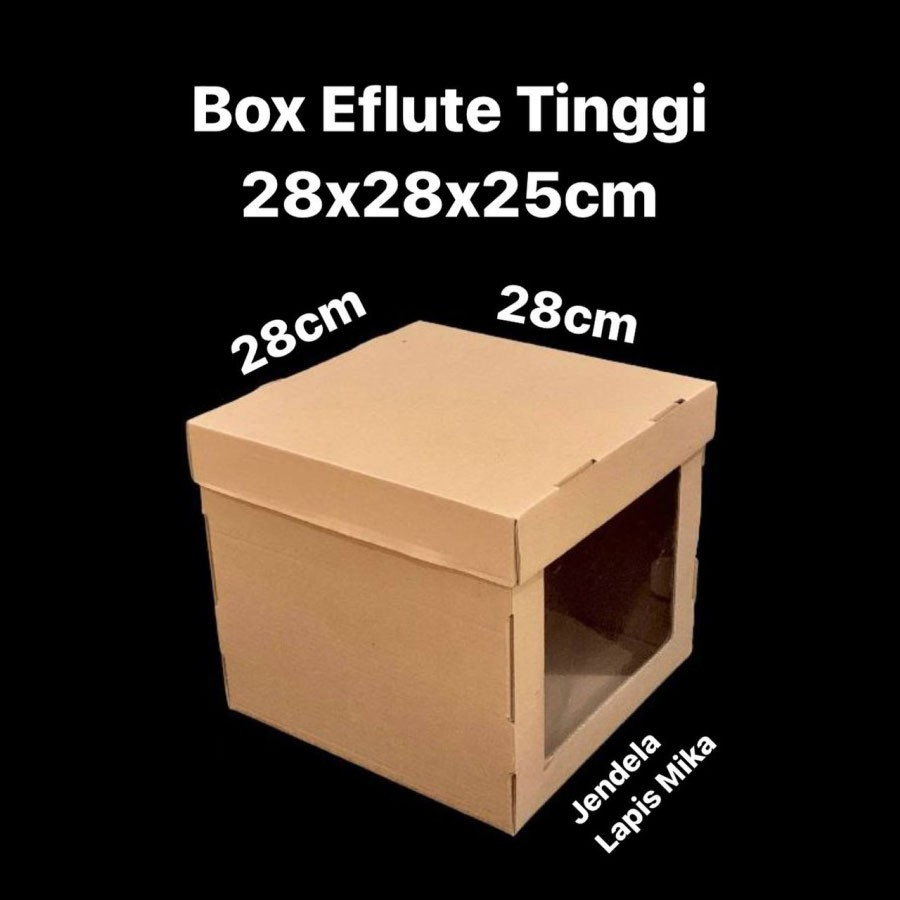 

(5pcs) kardus mika pudding dus kue tinggi hampers box cake tart eflute tinggi 28x28x25 cm