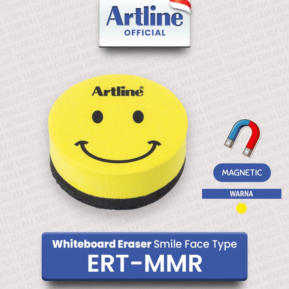 

ART F89T ARTLINE Penghapus Whiteboard Eraser Magnetic Smiley Face ERTMMR