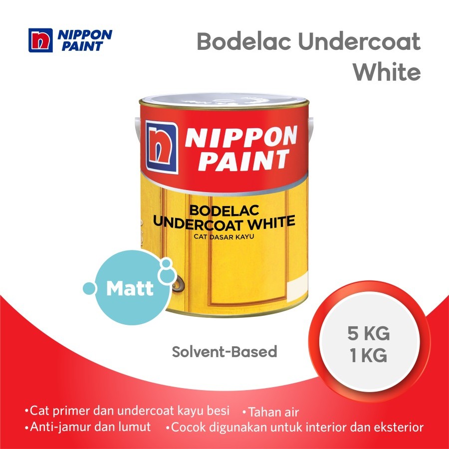 NIPPON BODELAC UNDERCOAT WHITE -5KG- PRIMER & UNDERCOAT KAYU BESI