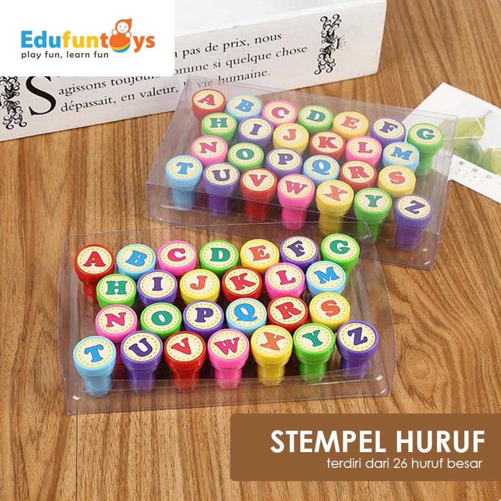 

ART X2L Mainan STEMPEL ABC alphabet stamp stempel abc 26pcs stamp stempel huruf besar EDUFUNTOYS